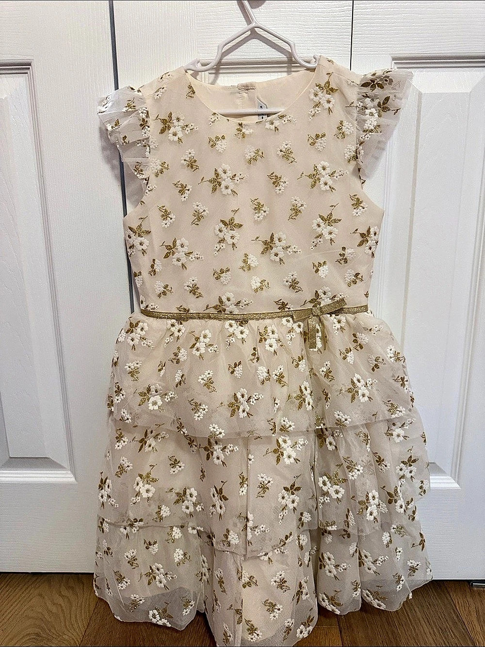 Janie and Jack Girls Floral Ruffle Dress Size 10 Like New